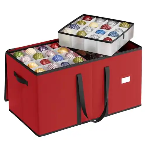 SONGMICS Large Christmas Ornament Storage Box