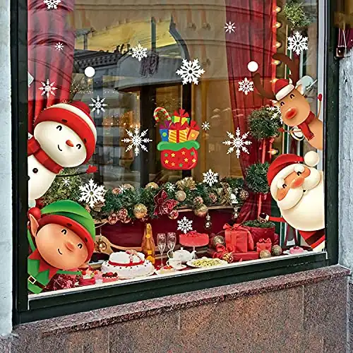 Christmas Snowflake Window Clings Stickers for Glass - 82 Pieces